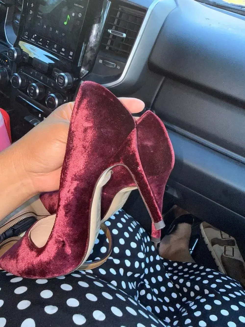 L.K. Bennett Fern Burgundy Velvet Pointed-Toe Stiletto Pumps